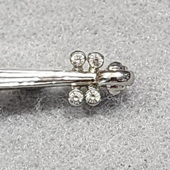 Violin Brooch Pin Rhinestone Accents On Bridge Gold & Silver Tone Vintage - Picture 3 of 16